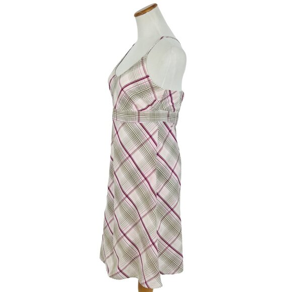 VTG H&M Plaid Crisscross Strap Empire Waist Dress| Y2K Soft Academia Cottagecore - Picture 6 of 16